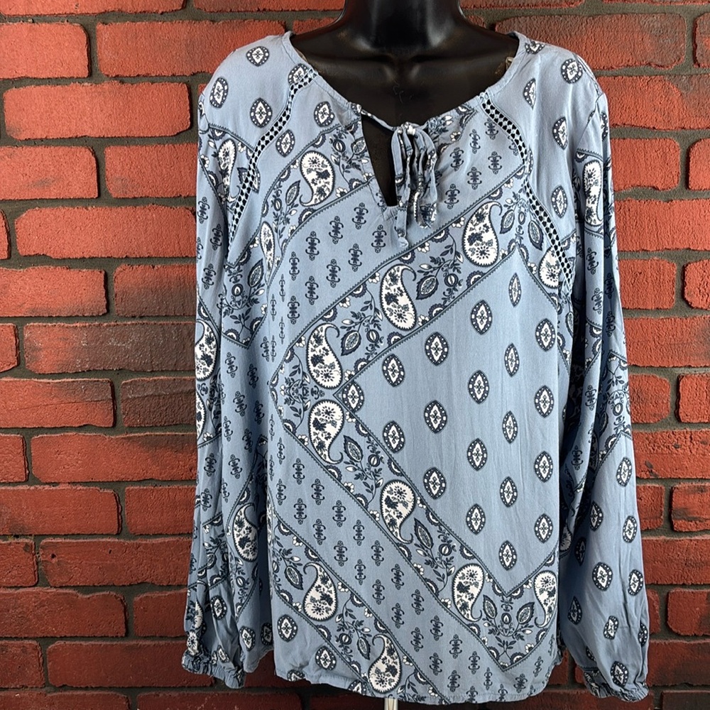 Como‎ Vintage Shirt Womens XL Long Sleeve Paisley